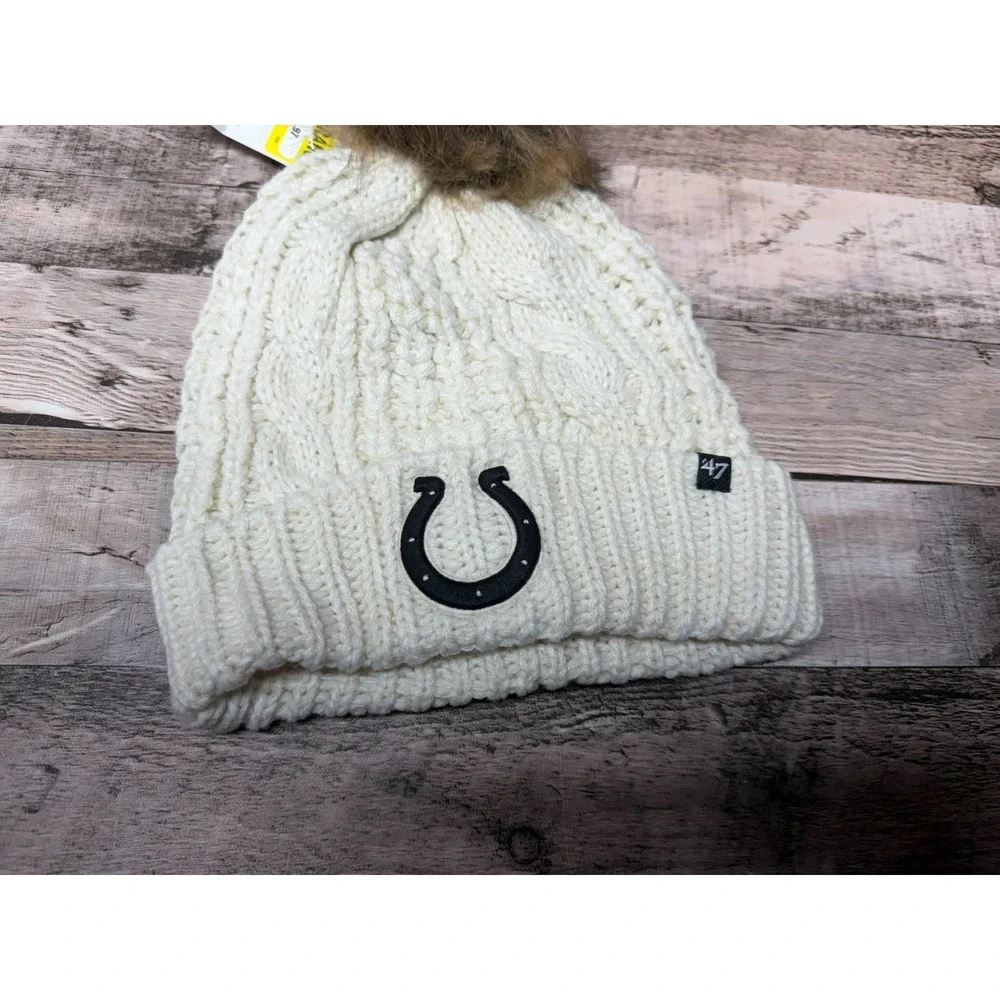 Indianapolis Colts Women's 47 Brand White‎ Cream Meeko One Size Beanie